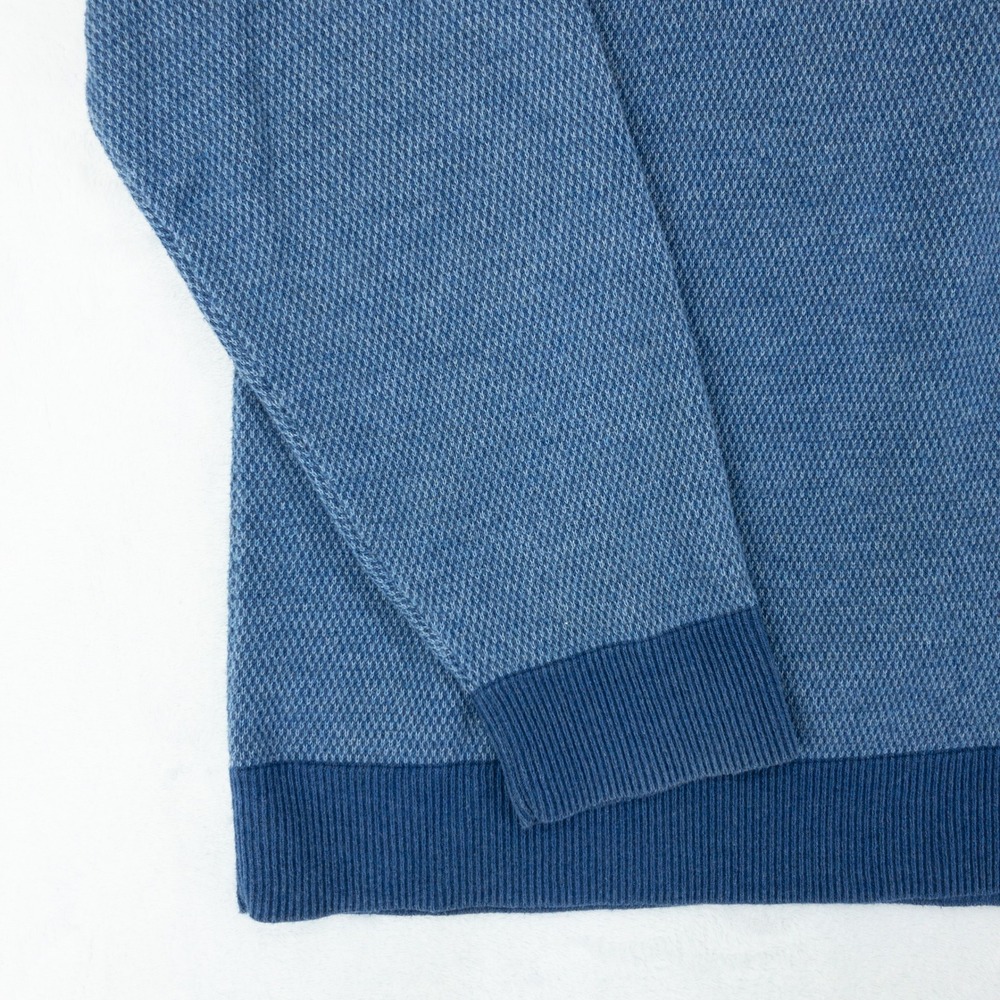 Vineyard Vines 1/4 Zip Pullover Mens 3XT Blue Textured Cotton Blend Golf Sweater - Picture 8 of 14